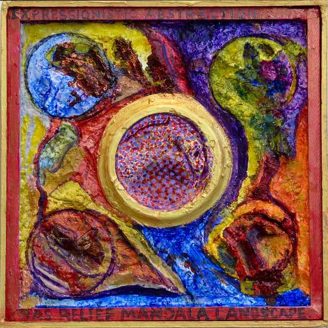 Expressionist Abstraction Landscape Mandala, painted by Henry Sultan. Click to enlarge.