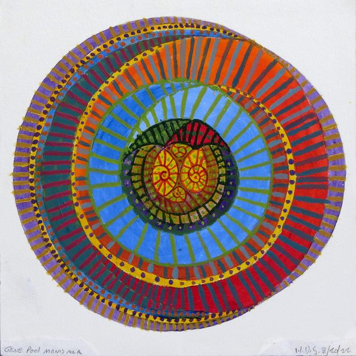 Gene Pool Mandala (Watercolor), painted by Henry Sultan. Click to enlarge.