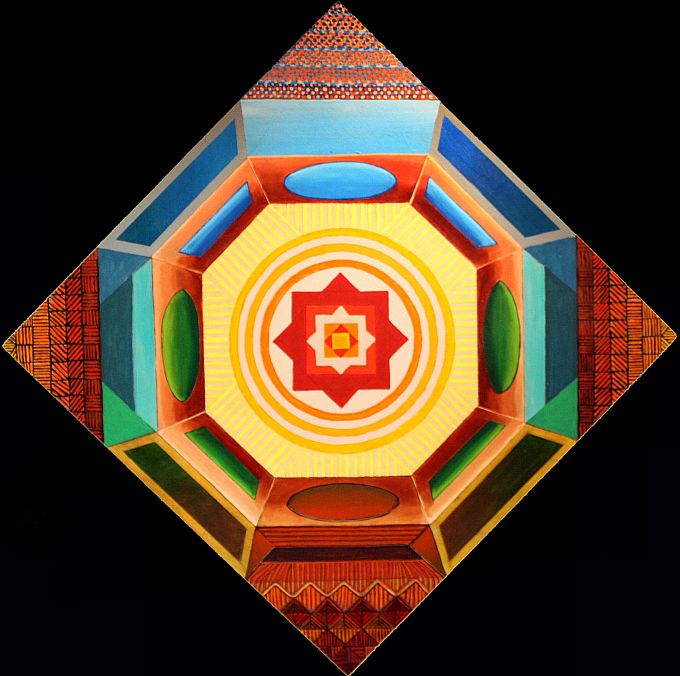 MANDALA OF ILLUSIONS, painted by Henry Sultan. Click to enlarge.