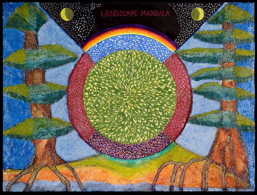 Landscape Mandala, Trees, painted by Henry Sultan. Click to enlarge.