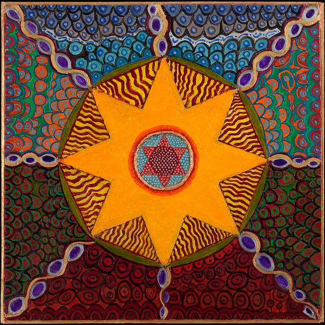 Sephardic Star, painted by Henry Sultan. Click to enlarge.
