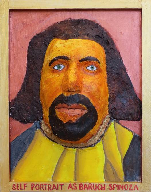 Self-Portrait as Baruch Spinoza at 85; painted by Henry Sultan. Click to enlarge.