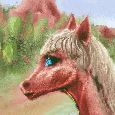 Horse in pasty colors. Dream sketch by Wayan. Click to enlarge.