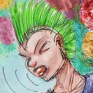 Girl with green mohawk. Dream sketch by Wayan.