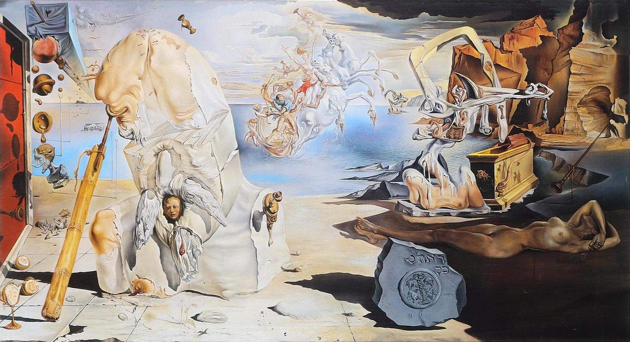 The Apotheosis of Homer: a Diurnal Dream of Gala, painted by Dali. Click to enlarge.