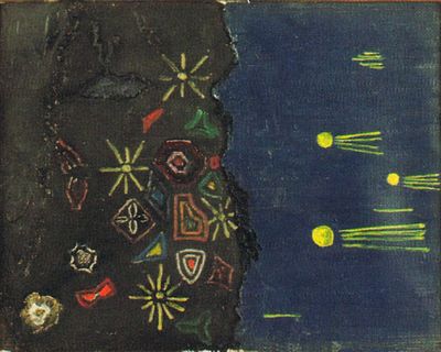 Dream painting 'Asteroid 2' by Forrest Bess, 1946.