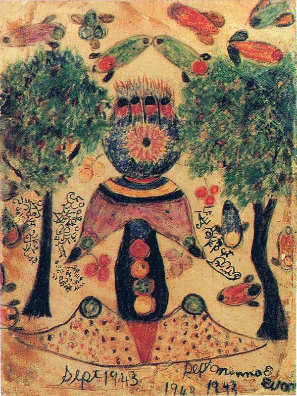 'Atomic Bomb', dream sketch by Minnie Evans.