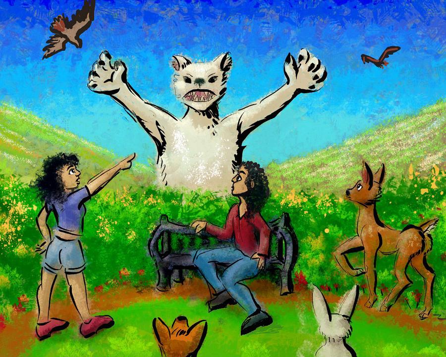 Polar bear attack. Dream sketch by Wayan. Click to enlarge.