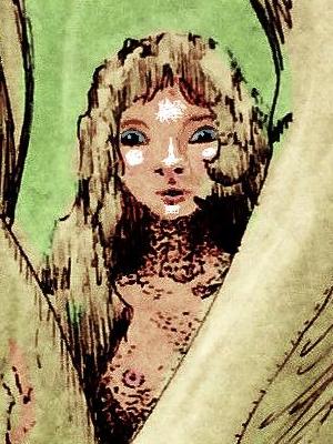 Face of a dryad. Dream sketch by Wayan.