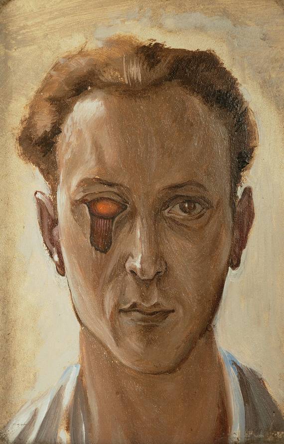 'Self-Portrait with Injured Eye', painted 1931 by Victor Brauner. Click to enlarge.