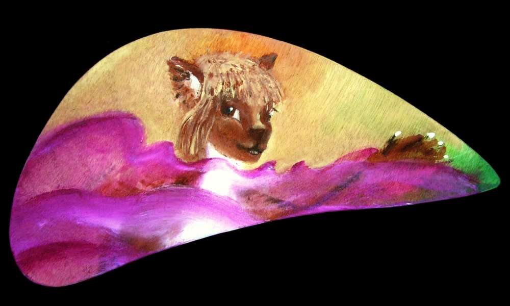 A leptaur, a centauroid cat native to Atlantis on Abyssia, swimming; paintsketch by Wayan.