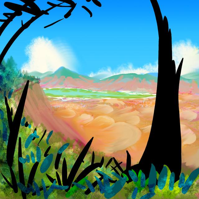 Lake Fondu, a desert lake in southern Kifura, a large equatorial continent on Capsica, a small world hotter and drier than Earth.