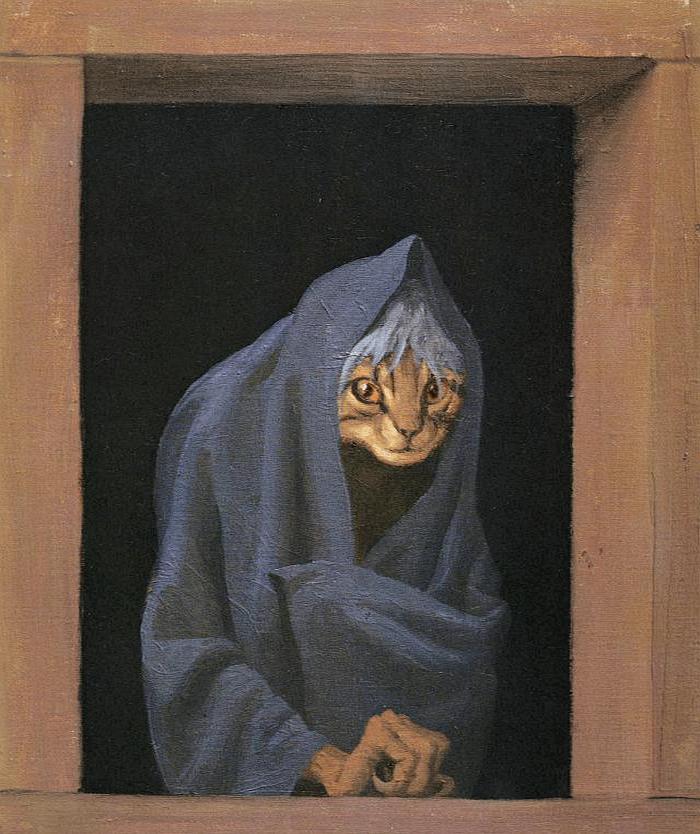 The Cat'', 1955 dream painting by Peter Birkhauser.