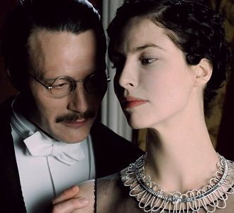 Still from the film 'Coco Chanel and Igor Stravinsky': Coco and Igor embrace.