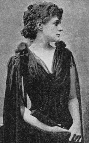 Photo of Maud Gonne in profile; 1890-92