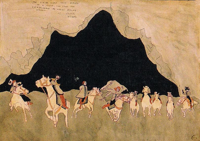 Horse riders by Henry Darger. Click to enlarge.