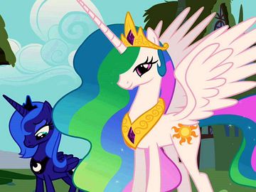 Princesses Celestia and Luna from 'My Little Pony'. Click to enlarge.
