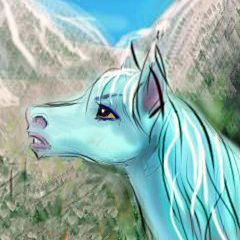 Blue snow-mare; sketch of a dream by Wayan.