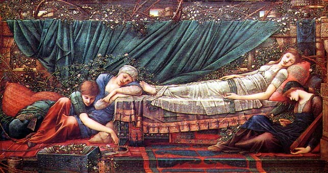 'The Rose Bower' by Edward Burne-Jones, c.1890, possibly a dream-painting.