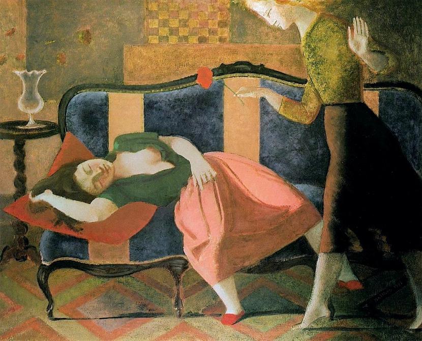 The Dream, by Balthus, painted 1955-6. Click to enlarge.