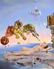 Dali painting of bee turning to tigers in a dream.