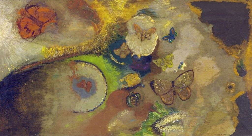 Dream of Butterflies, pastel by Odilon Redon, 1910-15