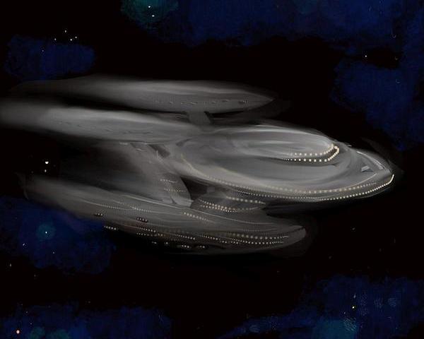 An 'Enterprise'-class starship.