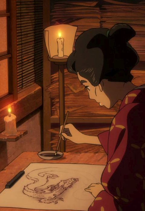 Daughter of Katsushika Hokusai. Still from anime 'Miss Hokusai'.