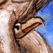 Hawk-man crotch: a hawkhead for a penis! Detail of dream sketch by Wayan.
