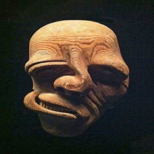 Twisted face--Inuit or Northwest Coast mask.
