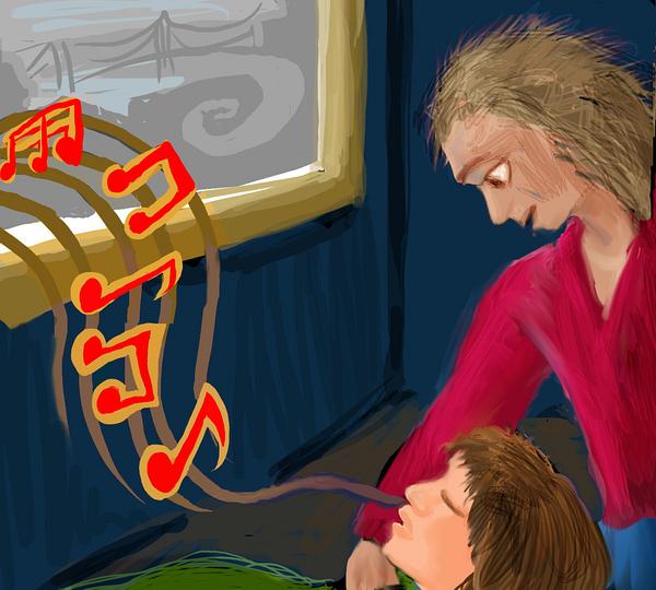 Paul McCartney swoons from John's solo songs. Dream sketch by Wayan.