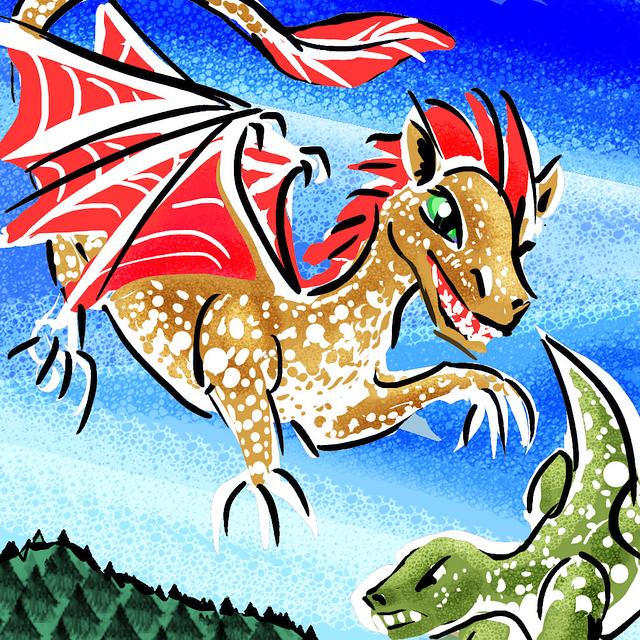 A dragon I was brainwashed into seeing as a dog! Dream sketch by Wayan. Click to enlarge.