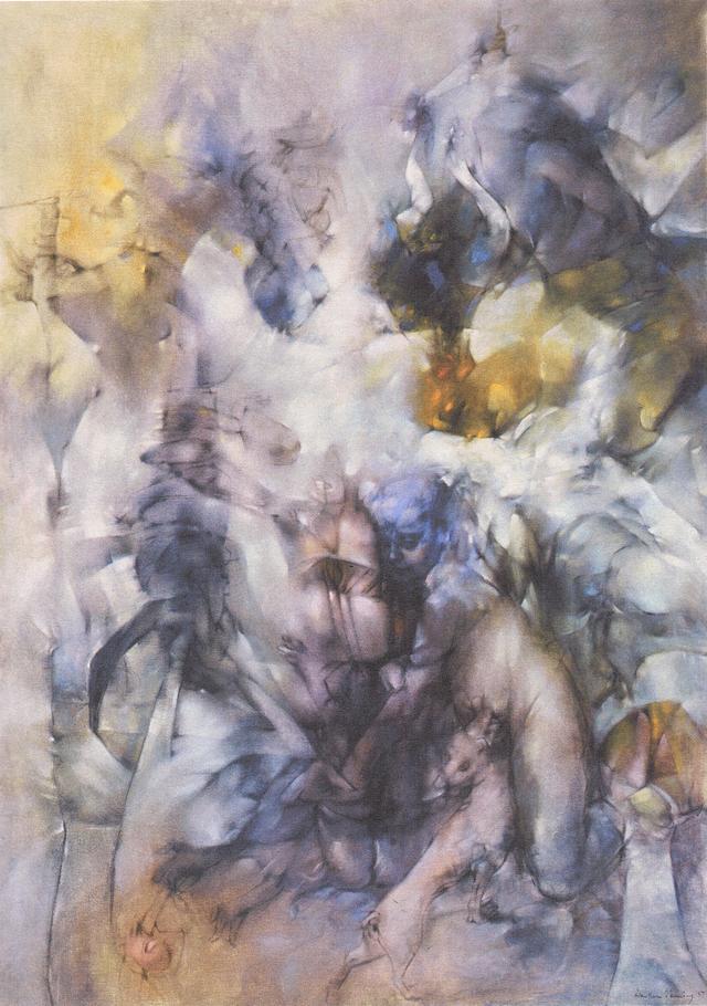 'Insomnia', painted 1957 by Dorothea Tanning. Click to enlarge.