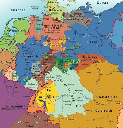Map of the 19th-century German Confederation where I lived in a dream.