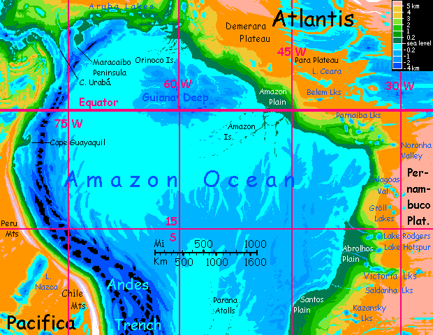 Map of northern Amazon Ocean on Inversia, where up is down & down, up.