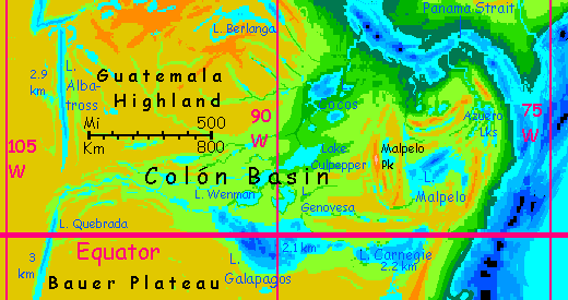 Map of Colon Basin west of Amazonia on Inversia, where up is down & down, up.