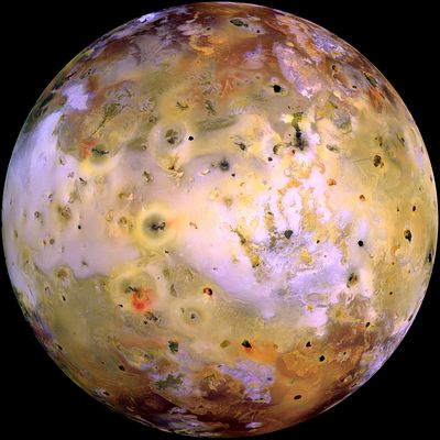 Sharp panorama Io's better-mapped outer hemisphere. Click to enlarge.