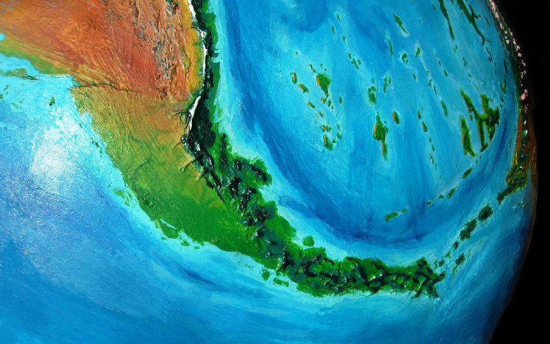 Orbital shot of Fika, a small dry continent on Kakalea, a model of an Earthlike world full of Australias.