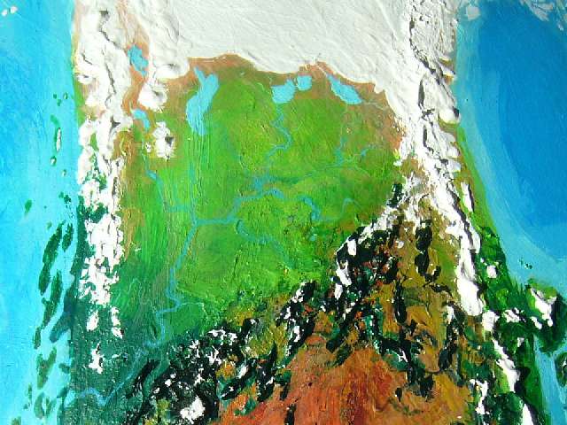 Orbital shot of the northern prairie/tundra of Homa, on Kakalea, a model of an Earthlike world full of Australias.