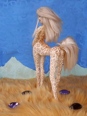 Shya, a rangy centauroid dancer from the savannas of Kakalea, a model of an Earthlike world full of Australias. Click to enlarge