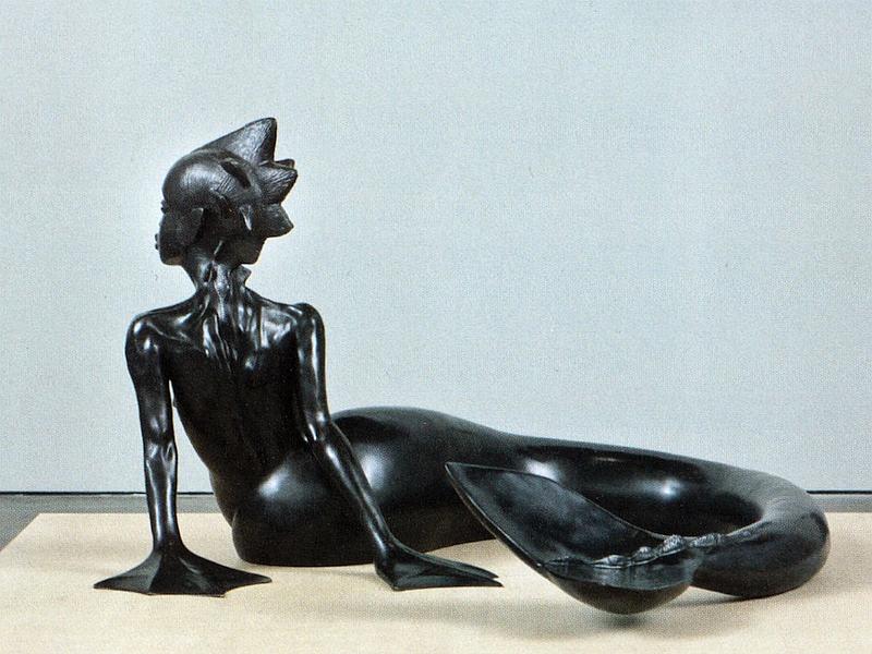 'Water Woman', a mermaid sculpted by Wangechi Mutu, 2017. Click to enlarge.
