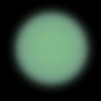 Deepspace photo of Cronos, a dwarf Neptune. Greenish, banded.