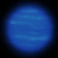 Deepspace photo of Planet X, a dwarf Neptune. Deep blue, few features.