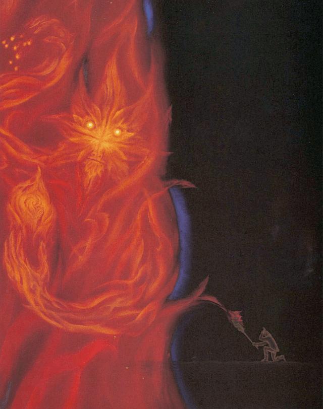 'Lighting the Torch', 1974 dream painting by Peter Birkhauser.