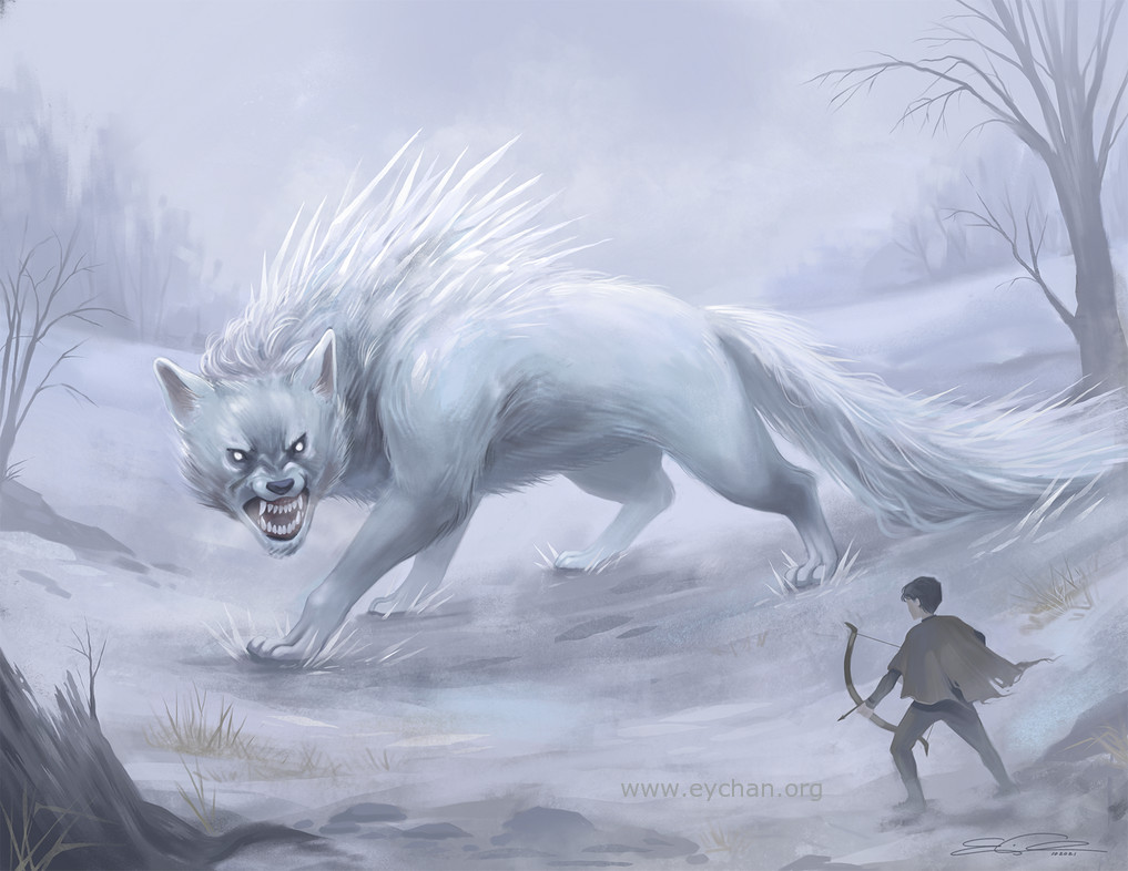 Luk (Winter Wolf); a dream painting by Emily Y. Chan.