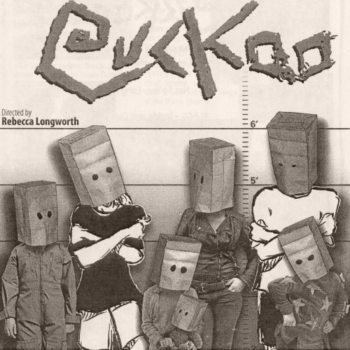 Actors of Madison Clell's play 'Cuckoo' with paper bags on their heads.