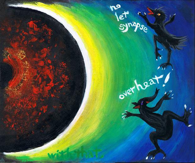 P.25 of 'Nocturne': creatures dance around black hole, by Wayan; click to enlarge