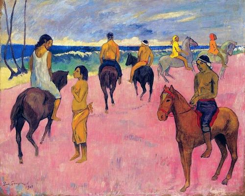 'Riders on a beach' by Paul Gauguin, 1902. Click to enlarge.