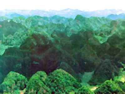 Endless green jungle hills: southeast Continent 8 on Pegasia, an Earthlike moon.