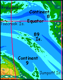 Map of the 89 Islands between Continent 8 and Continent 9 on Pegasia, a world-building experiment.